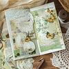 A collection of retro collage material pack featuring various papers, stamps, and decorative elements for crafting.