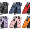 A set of heavy-duty magnetic ring stands in various colors including black, blue, red, purple, pink, and yellow.