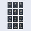 A grid of black icons representing various computer peripherals including keyboard, mouse, flash drive, hard drive, printer, 