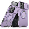 A purple heavy-duty magnetic ring stand with multiple camera lenses and a protective cover.