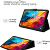 A foldable tablet cover demonstrating a 65-degree and 30-degree angle view for typing.