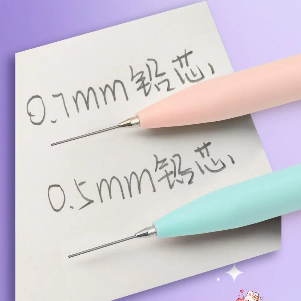 A close-up photo showing two mechanical pencils writing measurements on a piece of paper.