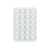 A white plastic tray containing twenty-four silicone suction cups for mounting phones and tablets.