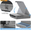 Foldable tablet pillow stand featuring a velvet material and a fixed groove for support.