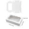 White kraft paper gift box with a decorative cutout, shown in both flat and assembled views.