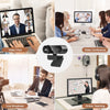 A collection of images showing various uses of a 4K Autofocus Webcam with Integrated Microphone for video chat, conference, l