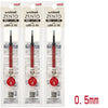 Three packs of UniBall ZENTO pens in red and black ink with 0.5mm tips.