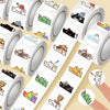 Rolls of cute Bongo Cat animal sealing stickers for DIY decoration in various colors and designs