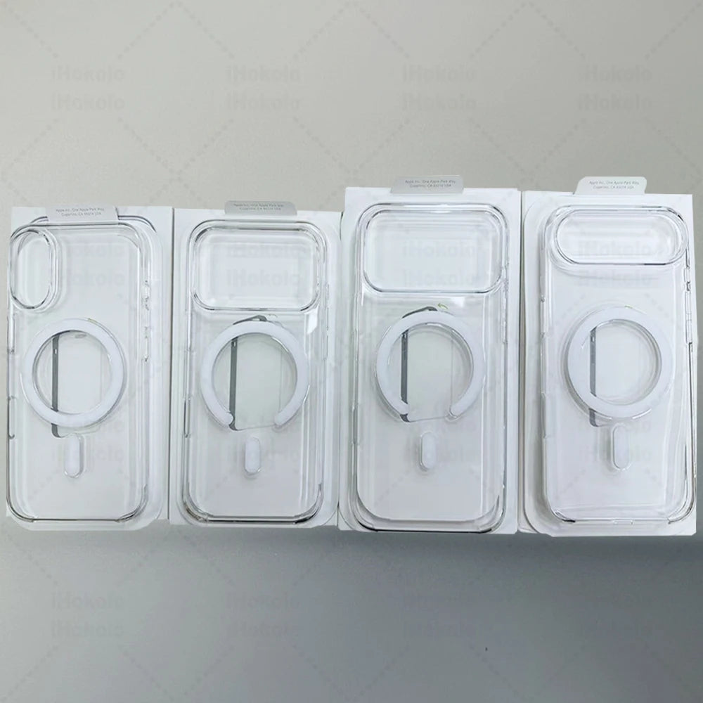 Cuatro fundas protectoras magnéticas transparentes para iPhone y iPad