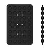 A black double-sided silicone phone mount grip with multiple circular holes.