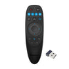 Black wireless gyro air mouse remote with backlit keys and a USB receiver