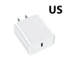 A white 30W USB-C fast charger for iPad and iPhone.