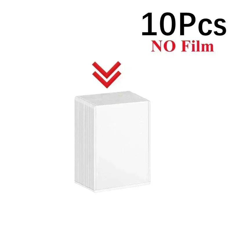 Ten clear protective card sleeves with no film for anti-scratch protection