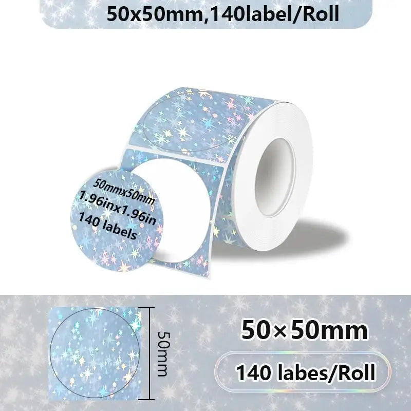 Rollo de etiquetas térmicas autoadhesivas de 50x50mm con 140 etiquetas por rollo