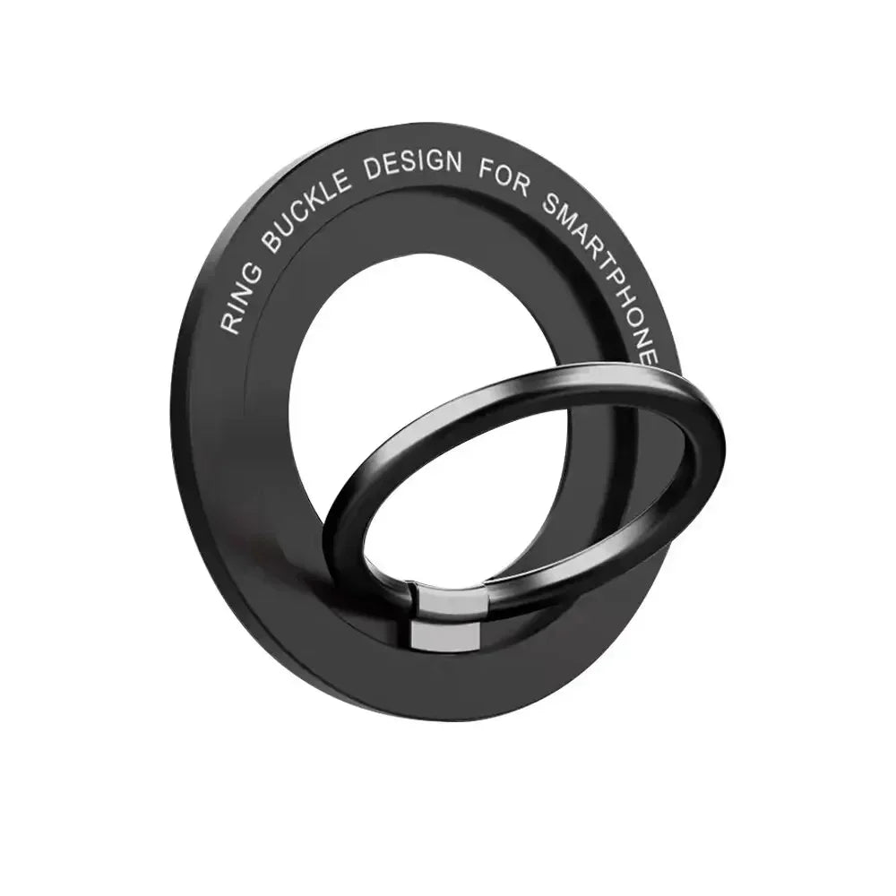 Black ring buckle design for a smartphone magnetic holder stand