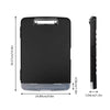 A black A4 waterproof file box with a writing board and pen slot shown in a side view.