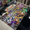 An anime-inspired XXL gaming mouse pad featuring colorful characters and action scenes.