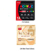 A set of acrylic brush markers featuring 12 colors and 24 skin tone colors.