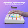 A hand is pressing keys on a white 60% wireless gaming keyboard, highlighting its elegant shape and floating keycaps.