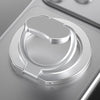 A silver magnetic phone stand with a kickstand designed for MagSafe and metal cases.
