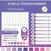 A set of purple acrylic paint markers with 9 colors, featuring a 720 degree design for drawing and art.