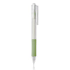 A clear precision utility knife with a light green body and silver tip.