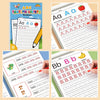 A workbook for tracing letters and numbers, showing examples of tracing AA and Bb letters.