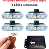 Four modules of wireless LED emergency strobe lights and a flashing controller are shown.