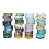 A set of oil painting themed decorative washi tape in various colors and textures stacked horizontally.