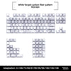 White forged carbon fiber pattern keycaps for MX mechanical keyboards