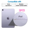 A 2-pack of 9H tempered glass screen protectors for iPad Mini 6 models A2567, A2568, and A2569.