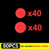 Two round red PTFE glide feet for universal mouse skates, labeled as x40 each.