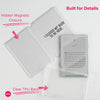 A white magnetic folio cover for an e-reader, showing its hidden magnetic closure and clear TPU back.