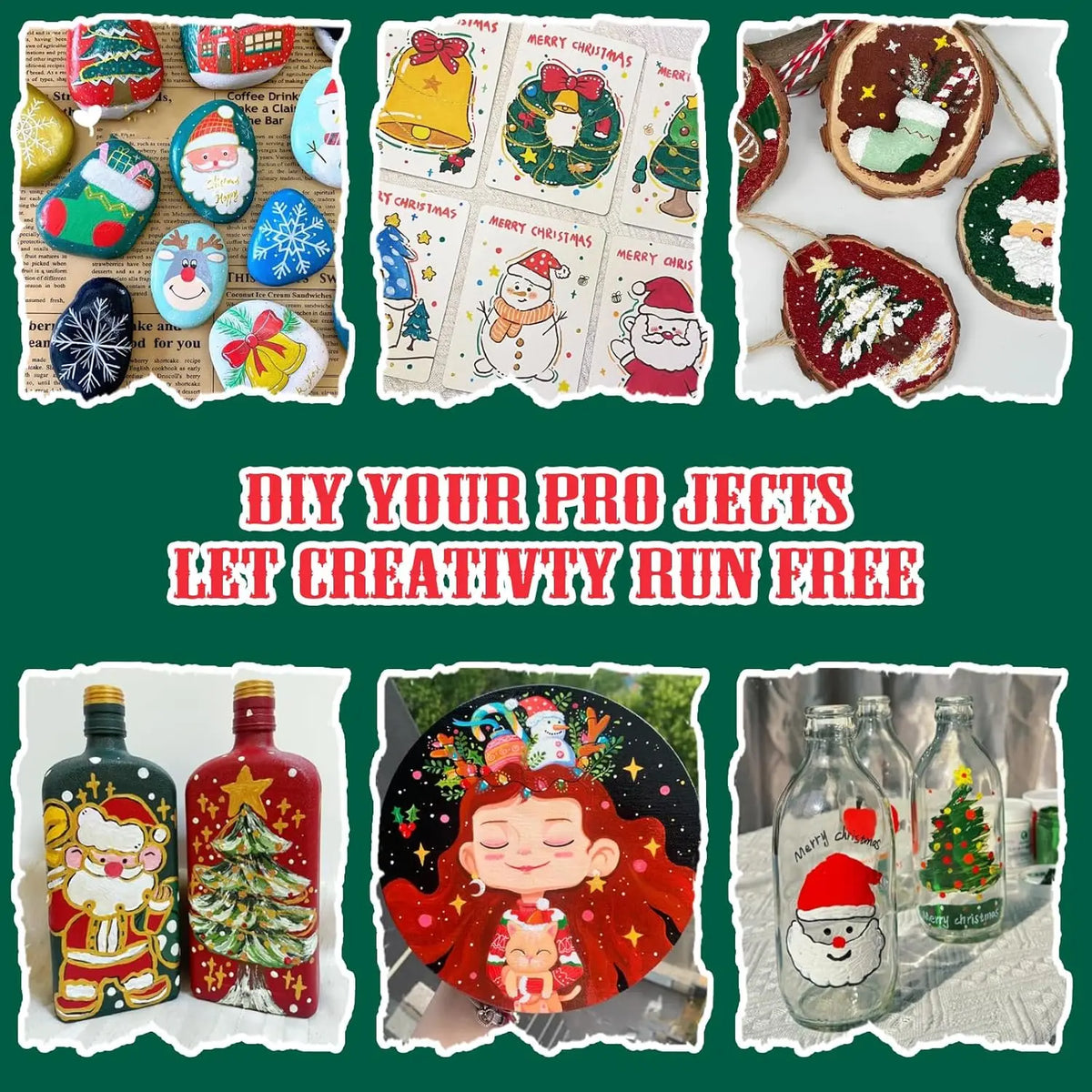 Colección de ideas de manualidades DIY con marcadores de pintura temáticos de temporada y festividades.