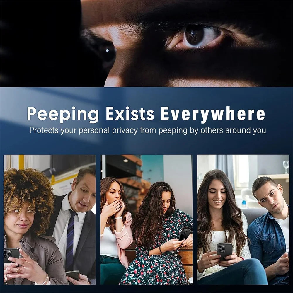 Close-up of an eye looking at a screen, illustrating that peeping exists everywhere and protects privacy.