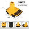 Adaptador de batería amarillo para herramientas eléctricas con conector y carcasa.
