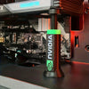 A close-up view of an NVIDIA GPU support bracket installed inside a computer case.