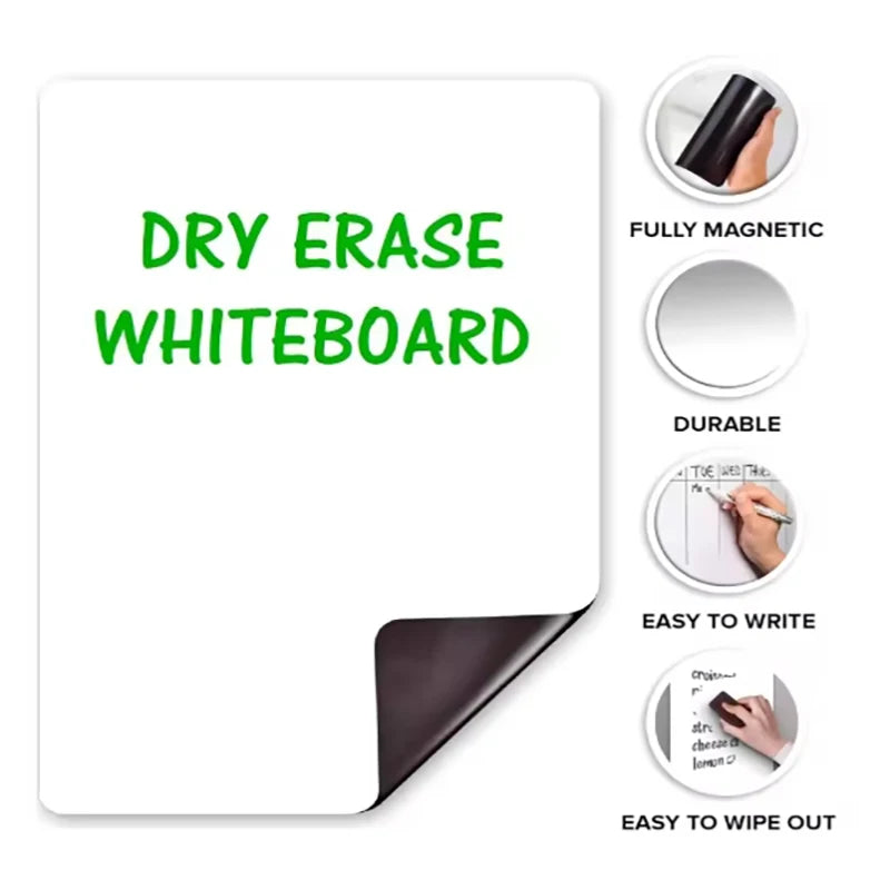 A white magnetic dry erase whiteboard with durability and ease of writing features.