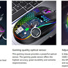 Honeycomb RGB gaming mouse showing the optical sensor and adjustable DPI settings.