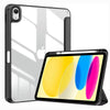 A clear TPU shockproof case for an iPad, shown with the device and the case separately.