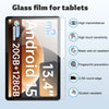 A glass film screen protector for an Android tablet displaying various features like high transmittance and fingerprint preve