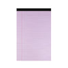 A vertical pink lined writing pad with a black cover.