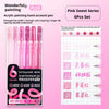 Pink Sweet Series 6pcs set of multi-color acrylic painting gel pens with enlarged line width