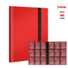 A red large capacity card binder album with a black spine and 9 grids for holding cards.