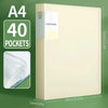A4 clear book folder with 40 pockets shown in a light beige color.