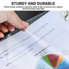 A hand is shown placing thick sheet protectors onto a document, emphasizing their sturdy and durable protection.