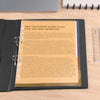 A set of yellow A4 index dividers with tabs for organizing binders and notebooks.