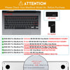 Aufmerksamkeitsgrafik, die die Tastaturlayouts eines MacBook und einer EU-Version zeigt, mit einer Modellnummer zur Kaufverif