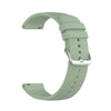 A light green silicone watch band for a smartwatch, shown from the side.