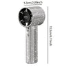 A sparkling diamond portable handheld fan with an LED display, shown in a vertical view.